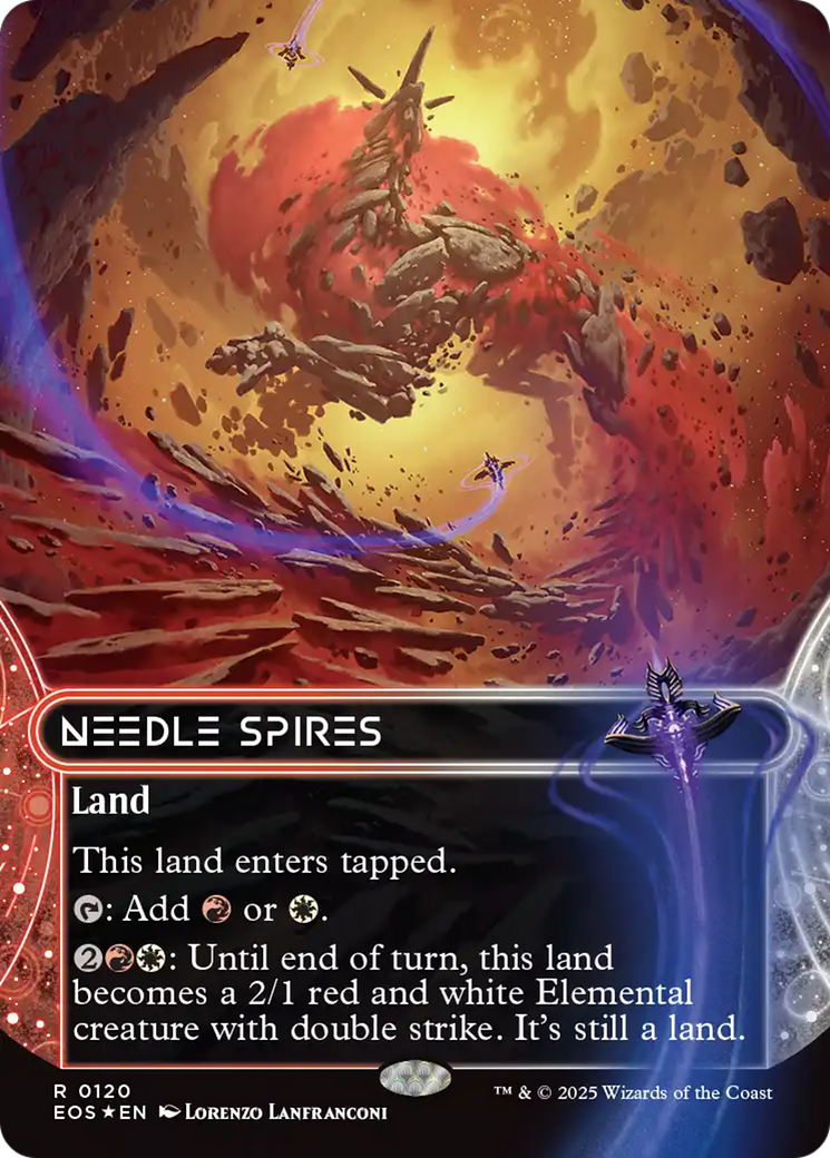 Needle Spires (0120) (Borderless) (Galaxy Foil) [Edge of Eternities: Stellar Sights]