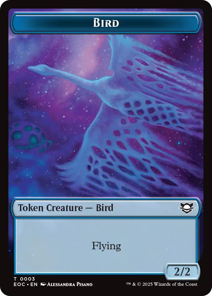 Bird // Golem (0012) Double-Sided Token [Edge of Eternities Commander Tokens]