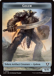 Elemental (0007) // Golem (0014) Double-Sided Token [Edge of Eternities Commander Tokens]