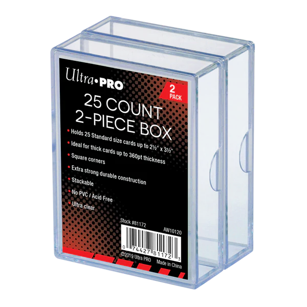 2-Piece 25-Count Clear Card Storage Boxes (2ct)