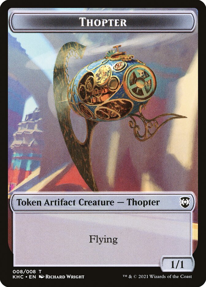 Dragon // Thopter Double-sided Token [Kaldheim Commander Tokens]